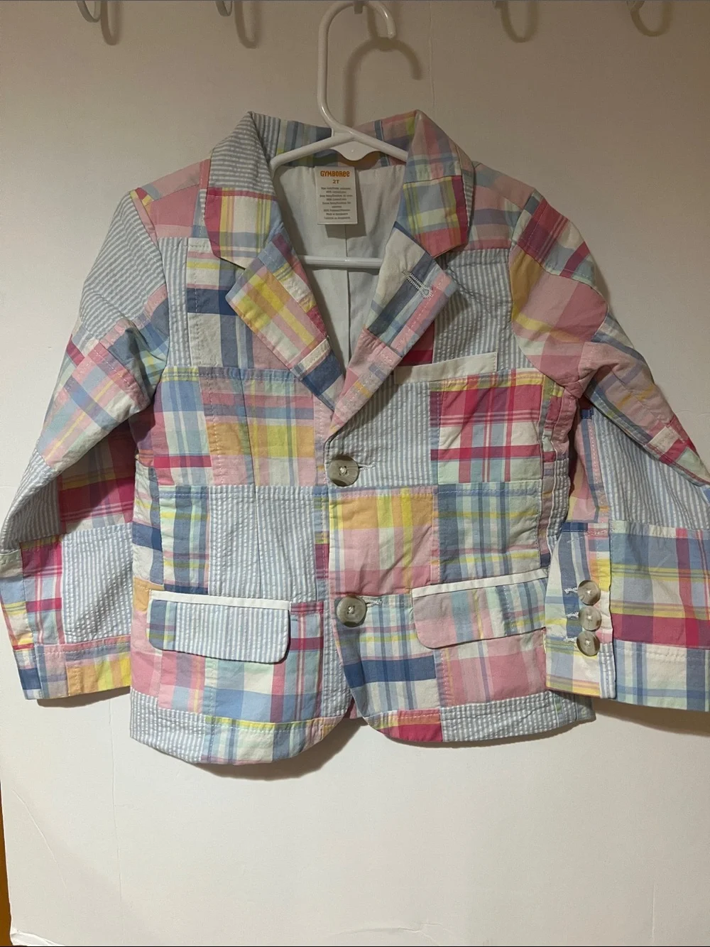Gymboree Pastel Patchwork Blazer - Pink, Yellow, Blue, Cream